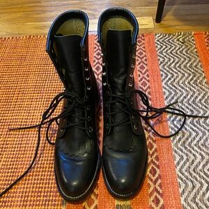 Justin vintage riding boots size 5B black leather lace up